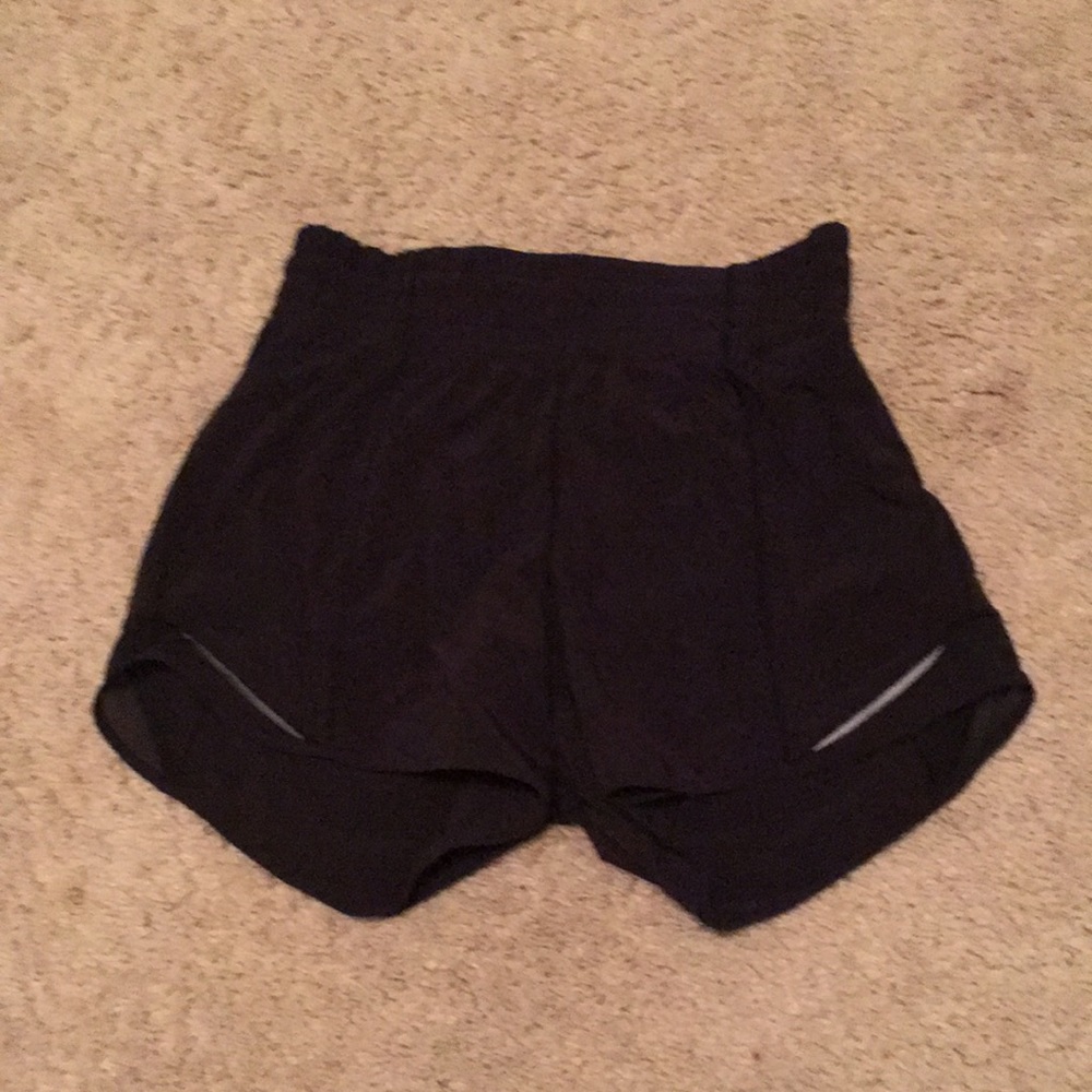 Black 4”, size 4, high waisted, Lululemon athletic shorts.
